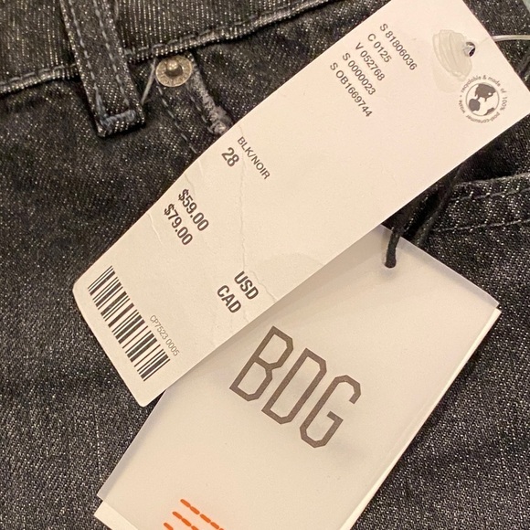BDG 28 (6) NWT Urban Outfitters A Line Denim Shorts Black Asymmetrical Button - Picture 5 of 13